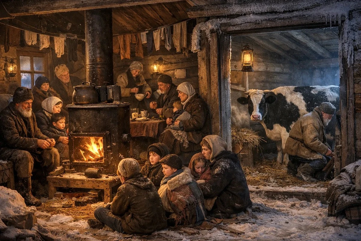 Sobrevivir a -30°C: Cómo 20 personas y una vaca compartían casa en Lituania antes