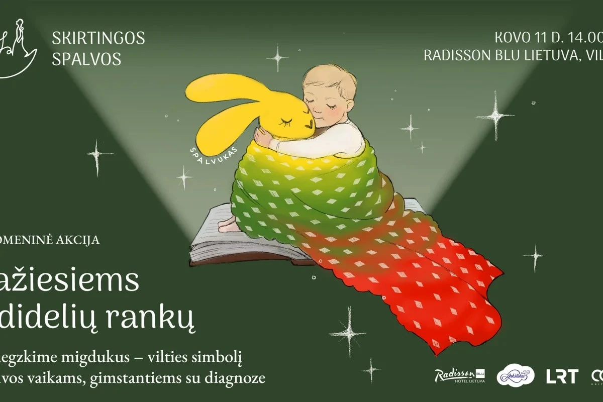 Vilna: Cientos tejen mantitas tricolores para niños en una iniciativa especial